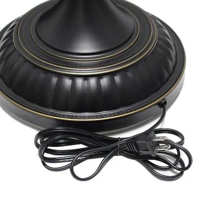 1-Light Classic Torchiere Floor Lamp With Marbleized Glass Shade Restoration Bronze - Lalia Home 8 1-Light Classic Torchiere Floor Lamp With Marbleized Glass Shade Restoration Bronze - Lalia Home - Image 6