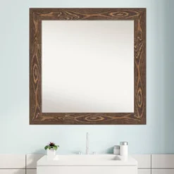 32" X 32" Non-Beveled Bridge Wood Bathroom Wall Mirror Brown - Amanti Art 17 32" X 32" Non-Beveled Bridge Wood Bathroom Wall Mirror Brown - Amanti Art -Home Decoration GUEST b8b73bd1 126f 4265 b4aa 845a57d9f853