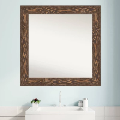 32" X 32" Non-Beveled Bridge Wood Bathroom Wall Mirror Brown - Amanti Art 10 32" X 32" Non-Beveled Bridge Wood Bathroom Wall Mirror Brown - Amanti Art - Image 8