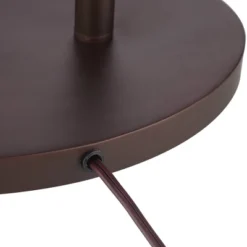 Franklin Iron Works Rustic Industrial Farmhouse Floor Lamps With Tray Table USB Port 62" Tall Set Of 2 Bronze Walnut Linen Shade For Living Room -Home Decoration GUEST b9029755 b6a0 457d b6a4 7cfedb616150