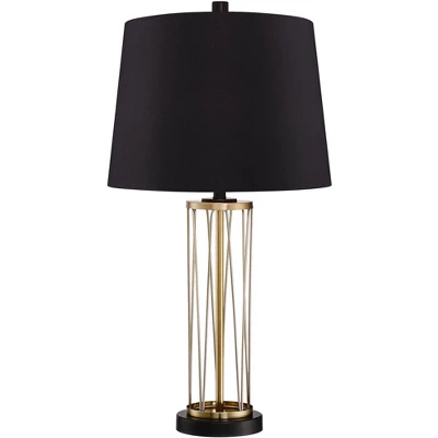 360 Lighting Nathan Modern Table Lamps 25 1/2" High Set Of 2 Gold Metal With USB Charging Ports Black Drum Shade For Bedroom Living Room Home Desk 8 360 Lighting Nathan Modern Table Lamps 25 1/2" High Set Of 2 Gold Metal With USB Charging Ports Black Drum Shade For Bedroom Living Room Home Desk - Image 6