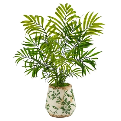 Nearly Natural 18” Mini Areca Palm Artificial Plant In Floral Vase 3 Nearly Natural 18” Mini Areca Palm Artificial Plant In Floral Vase