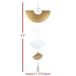 Geo Fan Shapes Wall Hanging Metal & Rope - Foreside Home & Garden -Home Decoration GUEST bb3a1cff 93be 4a8d 98fe 256c10e6d5e3