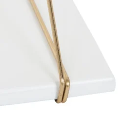 24" X 9.8" 2pc Vista Wood And Metal Shelf Set White/Gold - Kate & Laurel All Things Home