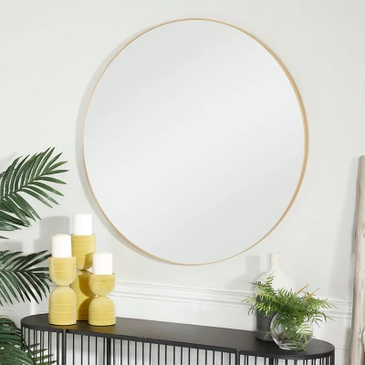 Contemporary Wood Round Wall Mirror - Olivia & May 3 Contemporary Wood Round Wall Mirror - Olivia & May
