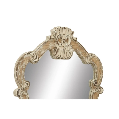 Wood Carved Acanthus Wall Mirror With Arched Top And Distressing Cream - Olivia & May 19 Wood Carved Acanthus Wall Mirror With Arched Top And Distressing Cream - Olivia & May - Image 17