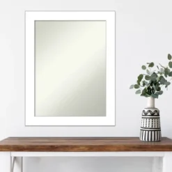 22" X 28" Non-Beveled Wedge White Wall Mirror - Amanti Art -Home Decoration GUEST bff5333e cfbb 4387 bd2e 548b95fe9724