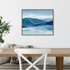 20" X 16" Indigo Range II Mountain By Annie Warren Framed Canvas Wall Art - Amanti Art -Home Decoration GUEST c040bd28 6abe 450b 8961 00e08af3fd82