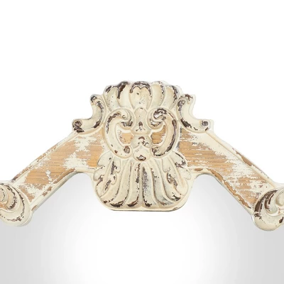 Wood Carved Acanthus Wall Mirror With Arched Top And Distressing Cream - Olivia & May 18 Wood Carved Acanthus Wall Mirror With Arched Top And Distressing Cream - Olivia & May - Image 16