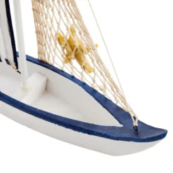 Juvale Wooden Sailing Boat Home Decor, Beach Nautical Design Sailboat With Ship's Wheel, 13 X 15 X 3 In -Home Decoration GUEST c30d86f7 f18e 4718 bf10 df25ef8a1288