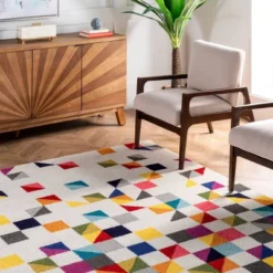 Takisha Triangle Area Rug White - NuLOOM -Home Decoration GUEST c30f0909 b974 458d 9103 82aa016755a4