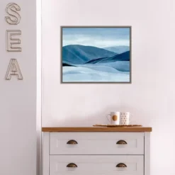 20" X 16" Indigo Range II Mountain By Annie Warren Framed Canvas Wall Art - Amanti Art -Home Decoration GUEST c3775643 6677 4cb0 8077 a627ac7a21d2