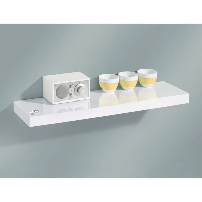 35.5" X 10" Big Boy Gloss Shelf White - Dolle Shelving 3 35.5" X 10" Big Boy Gloss Shelf White - Dolle Shelving