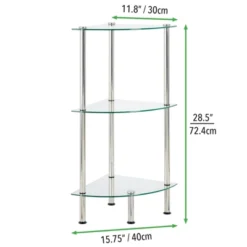 MDesign Glass/Metal Household Corner Organizer Shelf -Home Decoration GUEST c6ccbbea d302 4830 bdee 00f1e6a4759d