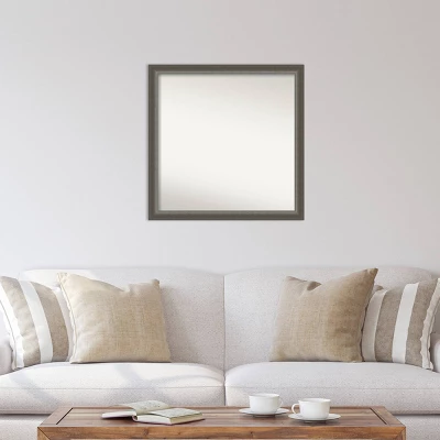 29" X 29" Non-Beveled Domus Dark Silver Wood Wall Mirror - Amanti Art 6 29" X 29" Non-Beveled Domus Dark Silver Wood Wall Mirror - Amanti Art - Image 4