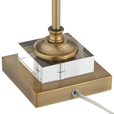 Regency Hill Julia Traditional Buffet Table Lamp 29 1/2" Tall Gold Crystal White Fabric Tapered Square Shade For Living Room Dining House Entryway 8 Regency Hill Julia Traditional Buffet Table Lamp 29 1/2" Tall Gold Crystal White Fabric Tapered Square Shade For Living Room Dining House Entryway - Image 6