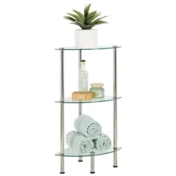 MDesign Glass/Metal Household Corner Organizer Shelf -Home Decoration GUEST ca28750c c566 40f8 89b3 b8737c4f5afe