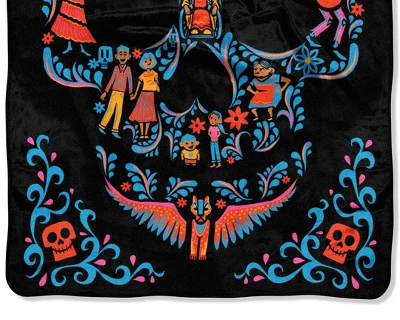 Disney Pixar Coco Family Tree Fleece Super Plush Throw Blanket 46" X 60" (117cm X 152cm) Black 4 Disney Pixar Coco Family Tree Fleece Super Plush Throw Blanket 46" X 60" (117cm X 152cm) Black - Image 2