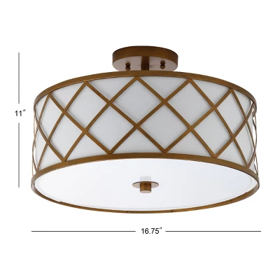 16.75" Metal Elizabeth Flush Mount Ceiling Light (Includes Energy Efficient Light Bulb) - JONATHAN Y 4 16.75" Metal Elizabeth Flush Mount Ceiling Light (Includes Energy Efficient Light Bulb) - JONATHAN Y - Image 2