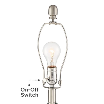 360 Lighting Modern Table Lamp With USB Charging Port 24 3/4" High Sea Foam Ceramic Oatmeal Drum Shade For Living Room Desk Bedroom 6 360 Lighting Modern Table Lamp With USB Charging Port 24 3/4" High Sea Foam Ceramic Oatmeal Drum Shade For Living Room Desk Bedroom - Image 4