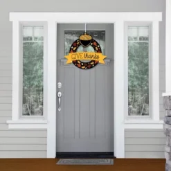 Big Dot Of Happiness Give Thanks - Outdoor Thanksgiving Party Decor - Front Door Wreath