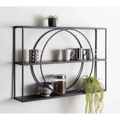 36" X 24" Pirzada Geometric Wall Shelf Black - Kate & Laurel All Things Decor 7 36" X 24" Pirzada Geometric Wall Shelf Black - Kate & Laurel All Things Decor - Image 5