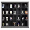 Studio Decor Wall Mounted 18 X 16.5" Modern Style Shot Glass Display Case With 28 Individual Compartments For Homes And Offices, Black (3 Pack)