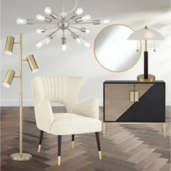 360 Lighting Mid Century Modern Desk Lamp 19 1/2" High Brown Wood White Frosted Glass Dome Shade For Bedroom Living Room Office -Home Decoration GUEST cf6aa706 465c 44ef 9f57 04a8d351994d