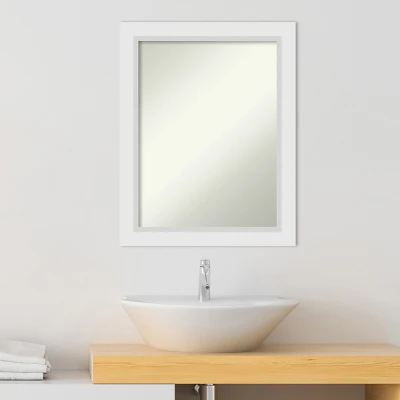 Amanti Art Blanco White Non-Beveled Wood Bathroom Wall Mirror 7 Amanti Art Blanco White Non-Beveled Wood Bathroom Wall Mirror - Image 5