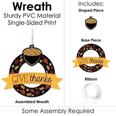 Big Dot Of Happiness Give Thanks - Outdoor Thanksgiving Party Decor - Front Door Wreath 5 Big Dot Of Happiness Give Thanks - Outdoor Thanksgiving Party Decor - Front Door Wreath - Image 3