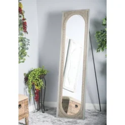 Natural Wood Console Mirror Brown - Olivia & May