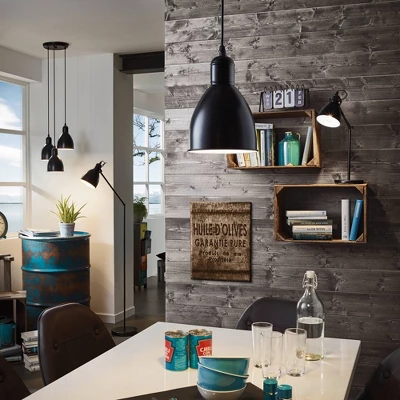 1-Light Priddy Floor Lamp With Interior Shade Black - EGLO 4 1-Light Priddy Floor Lamp With Interior Shade Black - EGLO - Image 2