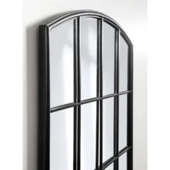 24" X 36" Forsyth Windowpane Arch Mirror Black - Kate & Laurel All Things Decor -Home Decoration GUEST d48a54e2 b4e0 4975 a4ba ff0696999655
