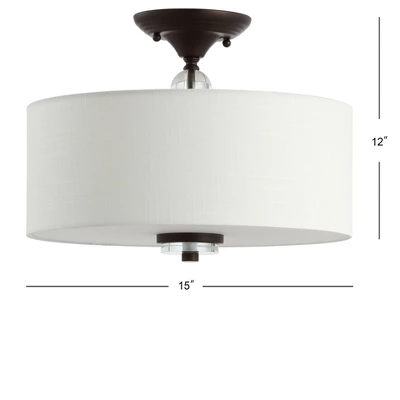 15" Metal/Crystal Marc Semi Flush Mount (Includes Energy Efficient Light Bulb) - JONATHAN Y 5 15" Metal/Crystal Marc Semi Flush Mount (Includes Energy Efficient Light Bulb) - JONATHAN Y - Image 3