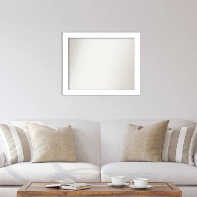32" X 26" Non-Beveled Wedge White Wall Mirror - Amanti Art 6 32" X 26" Non-Beveled Wedge White Wall Mirror - Amanti Art - Image 4
