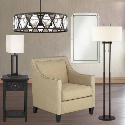 Franklin Iron Works Roscoe Modern Floor Lamp Standing 62" Tall Oil Rubbed Bronze Twin Pole White Drum Shade For Living Room Bedroom Office House Home 10 Franklin Iron Works Roscoe Modern Floor Lamp Standing 62" Tall Oil Rubbed Bronze Twin Pole White Drum Shade For Living Room Bedroom Office House Home - Image 8