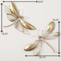 18.25"H Sullivans Gold Dragonfly Wall Decor Set Of 2, Gold 7 18.25"H Sullivans Gold Dragonfly Wall Decor Set Of 2, Gold -Home Decoration GUEST d7ac4294 1802 487d 8fd9 9108a3d7fd57