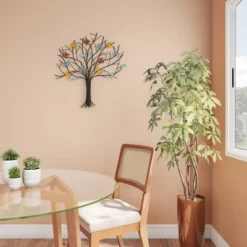 Tree Of Life Butterfly Wall Art - Hand-Painted Decorative Metal Sculpture With 3D Butterflies And Leaves For Rustic And Farmhouse Homes By Lavish Home -Home Decoration GUEST d82c8bc2 1836 4f55 8fc0 a0bb27d3b212