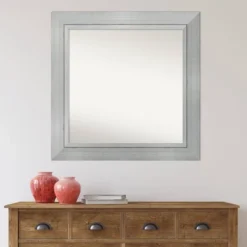33" X 33" Non-Beveled Romano Silver Wood Wall Mirror - Amanti Art 16 33" X 33" Non-Beveled Romano Silver Wood Wall Mirror - Amanti Art -Home Decoration GUEST d87dcb72 ea37 480b 96b8 80a78df34e2c