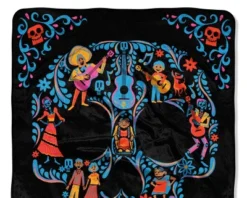 Disney Pixar Coco Family Tree Fleece Super Plush Throw Blanket 46" X 60" (117cm X 152cm) Black