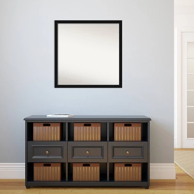 28" X 28" Non-Beveled Avon Black Narrow Wall Mirror - Amanti Art 9 28" X 28" Non-Beveled Avon Black Narrow Wall Mirror - Amanti Art - Image 7