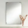 Noble Park Slynia Rectangular Vanity Decorative Wall Mirror Modern Silver Metal Corner 27" Wide For Bathroom Bedroom Living Room Home Office Entryway -Home Decoration GUEST de471f65 73ff 443d 9e13 20d01eb1026a