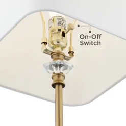 Regency Hill Julia Traditional Buffet Table Lamp 29 1/2" Tall Gold Crystal White Fabric Tapered Square Shade For Living Room Dining House Entryway 12 Regency Hill Julia Traditional Buffet Table Lamp 29 1/2" Tall Gold Crystal White Fabric Tapered Square Shade For Living Room Dining House Entryway -Home Decoration GUEST e0d00e33 1927 4f4e 9715 db8a9d1f225b