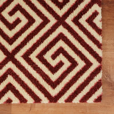 2'x3' ColorStar Greek Grid Door Mat Red Rust - Bungalow Flooring 5 2'x3' ColorStar Greek Grid Door Mat Red Rust - Bungalow Flooring - Image 3