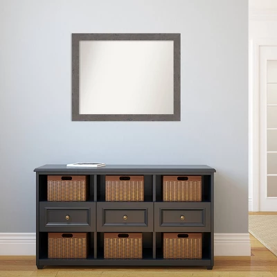 32" X 26" Non-Beveled Rustic Plank Gray Narrow Wall Mirror - Amanti Art 7 32" X 26" Non-Beveled Rustic Plank Gray Narrow Wall Mirror - Amanti Art - Image 5