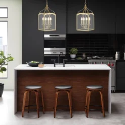 11" LED 4-light Ruth Classic Lantern Metal/Glass Pendant Antique Gold - JONATHAN Y -Home Decoration GUEST e40fe0df 5954 4af9 ae1d aa20df1bc342