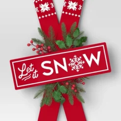 Metal Skis 'Let It Snow' Wall Décor Red/White - Wondershop™ -Home Decoration GUEST e4229510 c890 4e8f afb9 1ebbb828811c