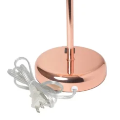 19.5" Bedside USB Port Feature Metal Table Desk Lamp Rose Gold With White Fabric Shade - Creekwood Home -Home Decoration GUEST e46bd1a3 e41c 4100 bf0c 3795e182dd58