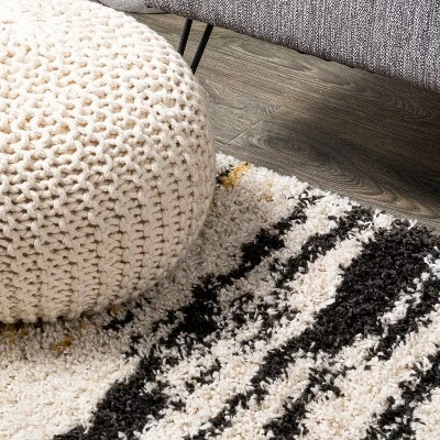 Nova Modern Bold Strie' Shag Area Rug - JONATHAN Y 8 Nova Modern Bold Strie' Shag Area Rug - JONATHAN Y - Image 6