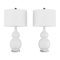Set Of 2 Ceramic Double Gourd Table Lamps White (Includes LED Light Bulb) - Trademark Global 10 Set Of 2 Ceramic Double Gourd Table Lamps White (Includes LED Light Bulb) - Trademark Global -Home Decoration GUEST e543afd3 4075 4382 9b32 e826b9207b01